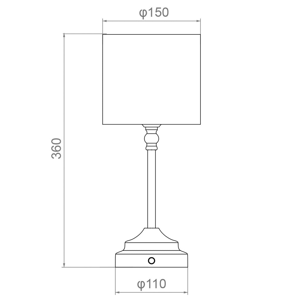 Detalle del regulador táctil y pantalla de la lámpara Hall ALEMAR