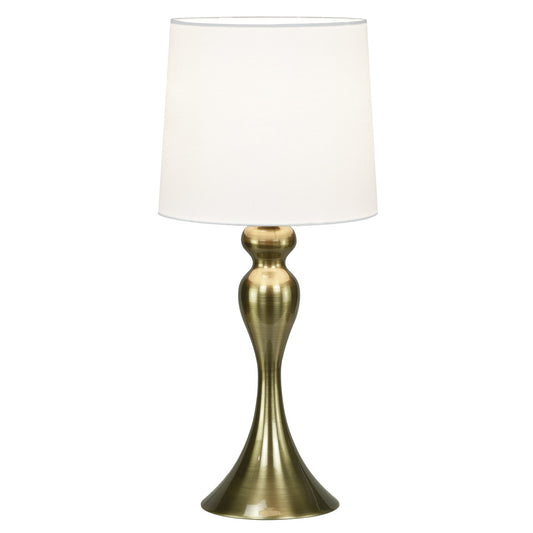 Lámpara de sobremesa Lola dorado envejecido ALEMAR - Vista principal con pantalla de tela