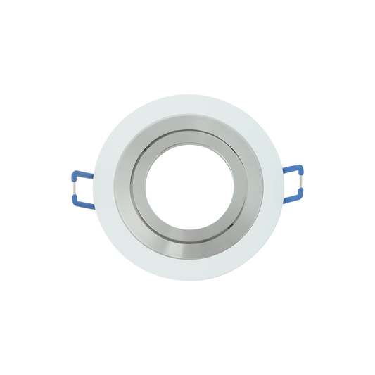 Empotrable Orientable de Techo Cenote Redondo GU10 Blanco y Cromo Fabrilamp - vista principal | Fabrilamp / Abrila · Ref. 14348RE46