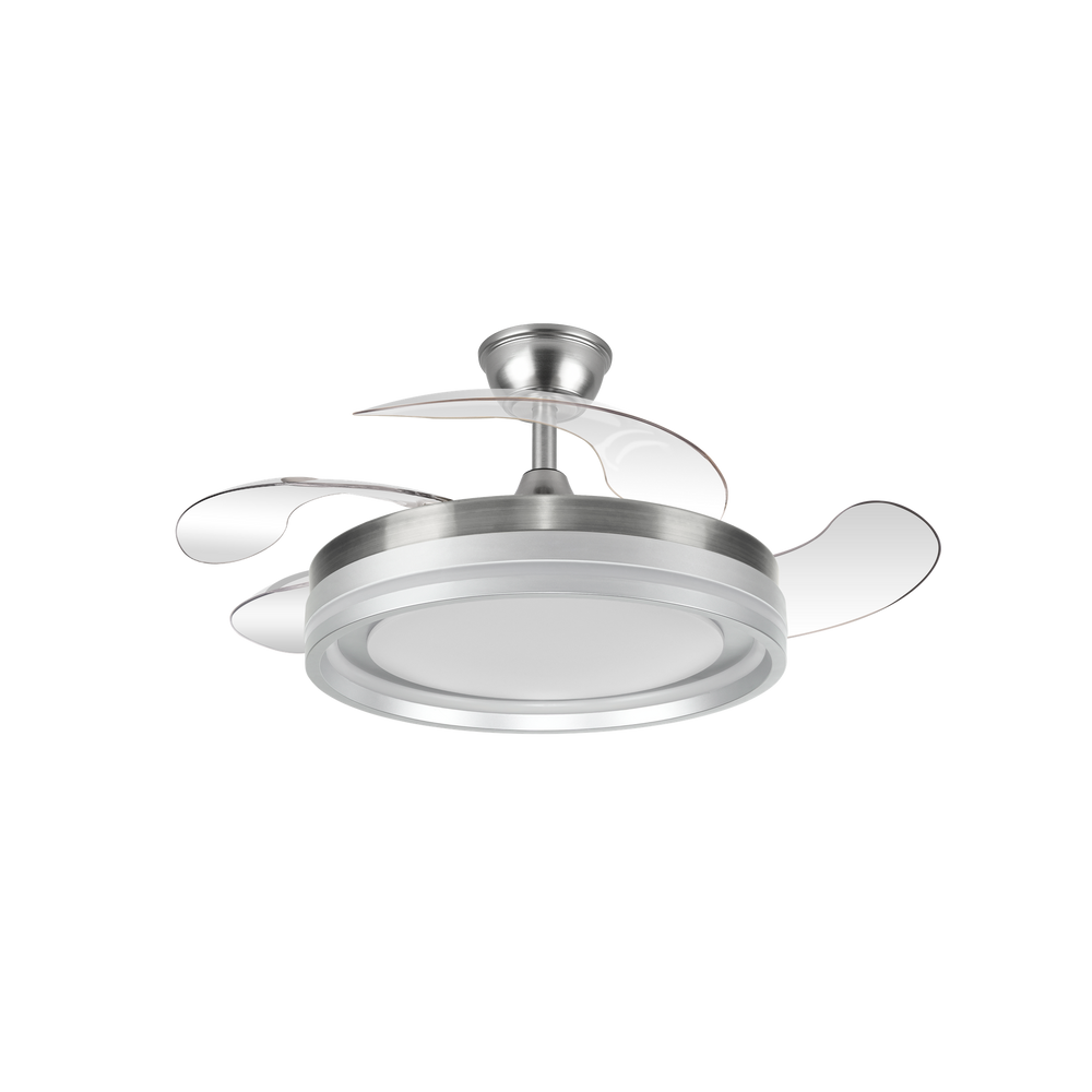 Ventilador de Techo Cerrato 107 cm Retráctil LED 59W 6980 lm CCT Níquel Abrila