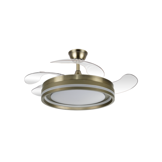 Ventilador de Techo Cerrato 107 cm Aspas Retráctiles Cuero Fabrilamp - vista principal | Fabrilamp / Abrila · Ref. 208691314