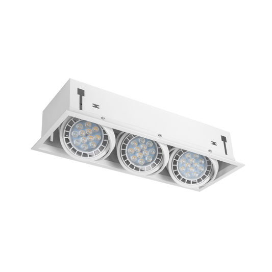 Foco Empotrable Kardan Cesar Triple 3xR111 Blanco Fabrilamp - vista principal | Fabrilamp / Abrila · Ref. 092383001