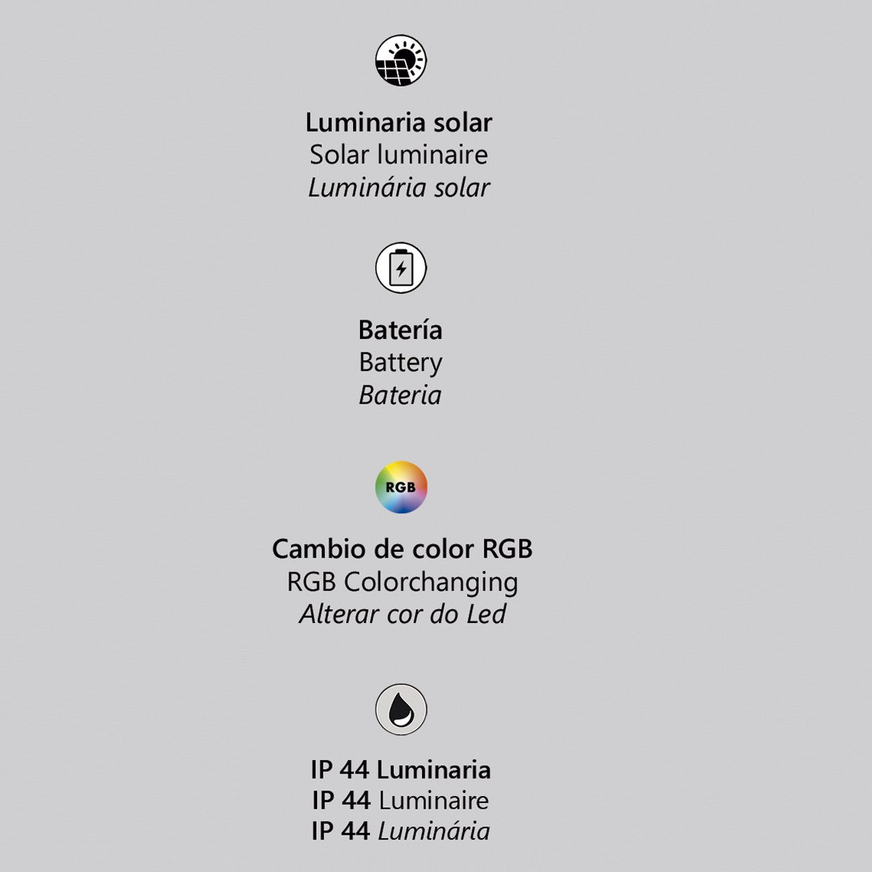 Vista lateral de lámpara sobremesa solar Carter con asa en cuero