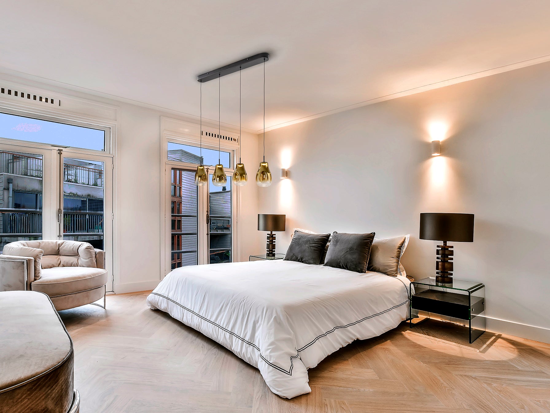 Lámpara 4 Luces Aledis Negro-Dorado - Regulable - Schuller - 314695 - Vista 3