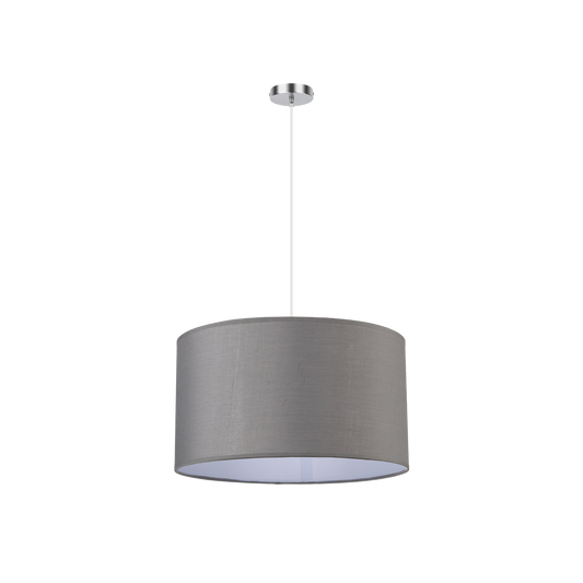 Lámpara Colgante Chanza 40 cm Pantalla Gris y Cromo 2xE27 Fabrilamp - vista principal | Fabrilamp / Abrila · Ref. 157694028