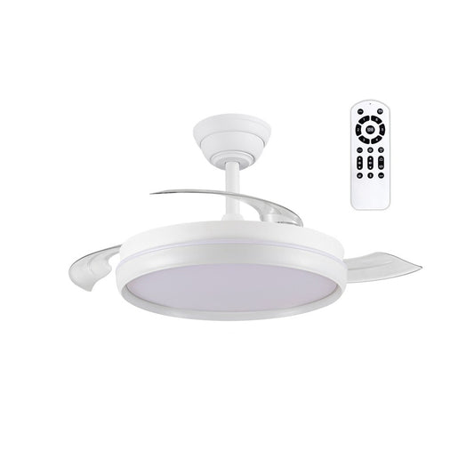 Ventilador LED Charly Evo Aspas Retráctiles 60W 6600Lm CCT Blanco CristalRecord - vista principal | CristalRecord