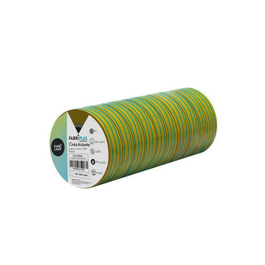 Cinta Aislante de PVC AISLANTE 19 mm x 10 m Verde/Amarillo Fabrilamp - imagen 2 | Fabrilamp / Abrila · Ref. 190211087