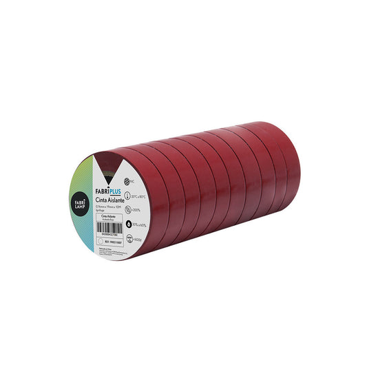 Cinta Aislante de PVC Roja 19 mm x 10 m Fabrilamp - imagen 2 | Fabrilamp / Abrila · Ref. 190211007