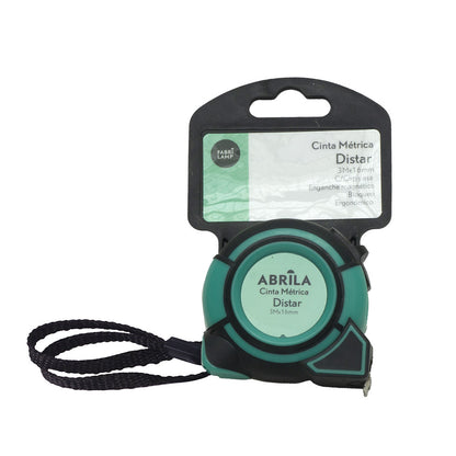 Flexómetro DISTAR fabricado en acero, policarbonato y caucho color Negro/Verde