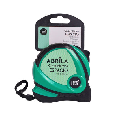 Cinta Métrica Espacio 10 m con Enganche Magnético Negro y Verde Fabrilamp - imagen 3 | Fabrilamp / Abrila