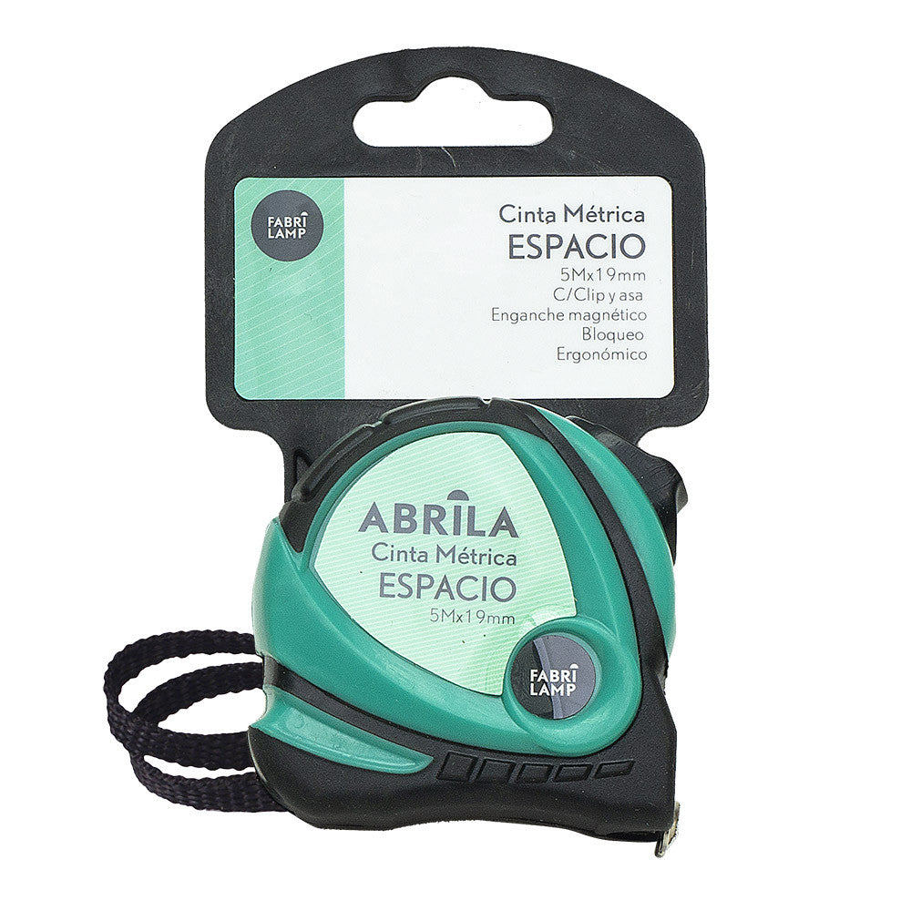 Cinta métrica Espacio Fabrilamp / Abrila fabricada en policarbonato color negro/verde