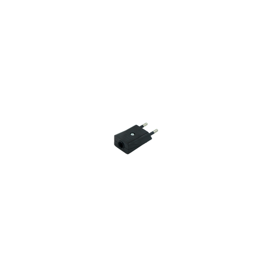 Clavija Eléctrica Eco 2P+E 10A 230V Negro Fabrilamp - vista principal | Fabrilamp / Abrila · Ref. 260005209