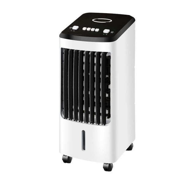 Climatizador Evaporativo Impala Blanco/Negro 80W de Fabrilamp, vista frontal.