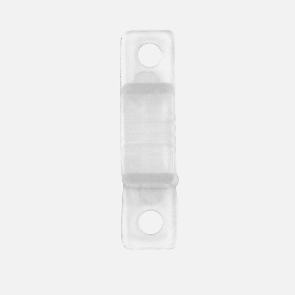 Clip para tira LED Freya fabricado en plástico transparente, sujeción invisible