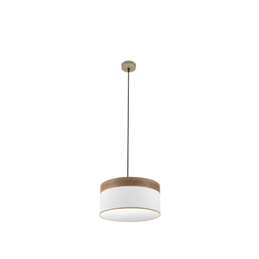 Lámpara Colgante Cloe 2xE27 50 cm Cuero y Madera Oscura Fabrilamp - vista principal | Fabrilamp / Abrila · Ref. 175495084