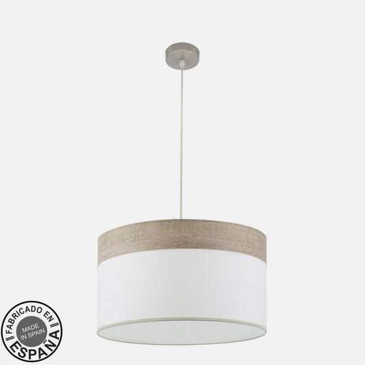 Pantalla Textil Cloe Níquel/Blanco-Madera Gris – vista 2 · Ref. 175495083