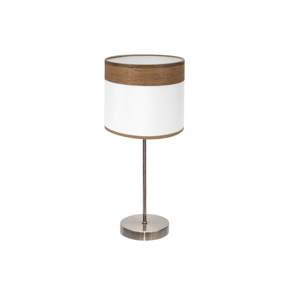 Lámpara de Sobremesa Cloe 1xE14 Cuero y Madera Oscura 42 cm Fabrilamp - vista principal | Fabrilamp / Abrila · Ref. 175471084