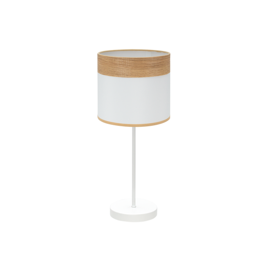 Lámpara de Sobremesa Cloe 42 cm Blanco y Madera Clara Fabrilamp - vista principal | Fabrilamp / Abrila · Ref. 175471085