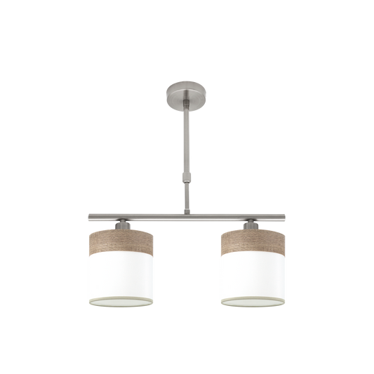 Lámpara de Pared Cloe 2 Luces E14 Níquel y Madera Gris Fabrilamp - vista principal | Fabrilamp / Abrila · Ref. 175452083