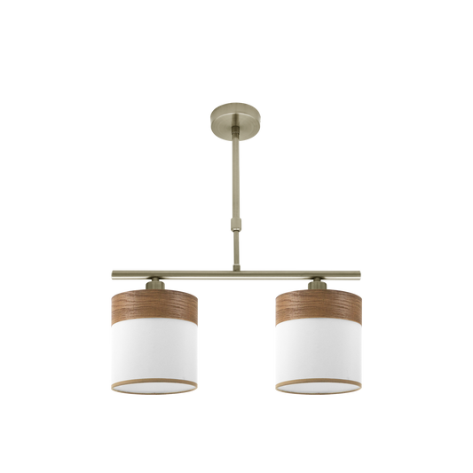 Lámpara de Pared Cloe 2 Luces E14 Cuero y Madera Oscura Fabrilamp - vista principal | Fabrilamp / Abrila · Ref. 175452084
