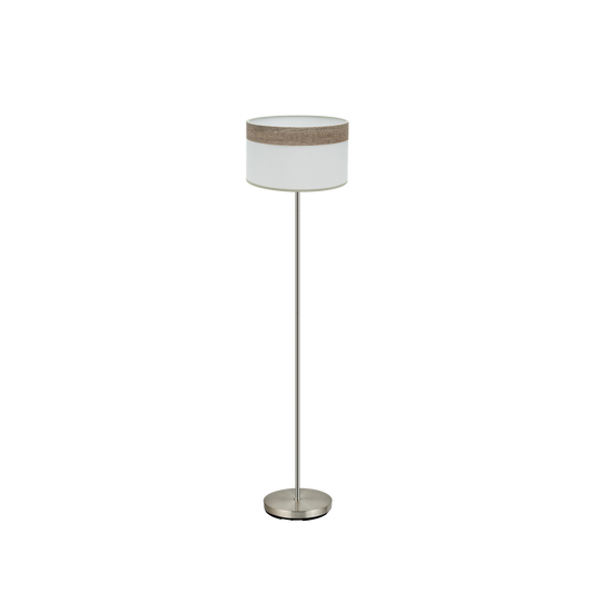 Pie Salón moderno Cloe Níquel/Blanco-Madera Gris – vista principal · Ref. 175441083