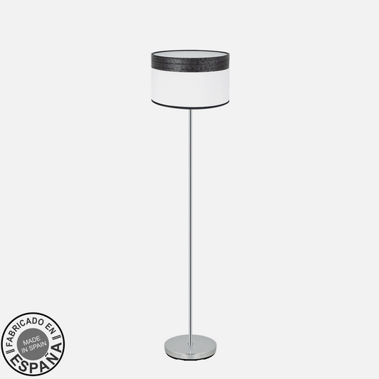 Pie Salón moderno Cloe Cromo/Blanco-Madera Negra – vista 2 · Ref. 175441009