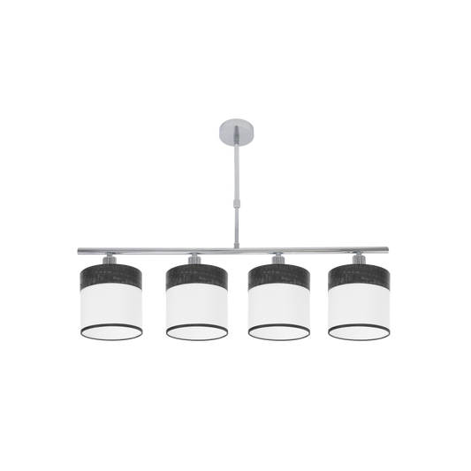 Aplique Regleta Cloe 4 Luces E14 75 cm Cromo y Madera Negra Fabrilamp - vista principal | Fabrilamp / Abrila · Ref. 175454009
