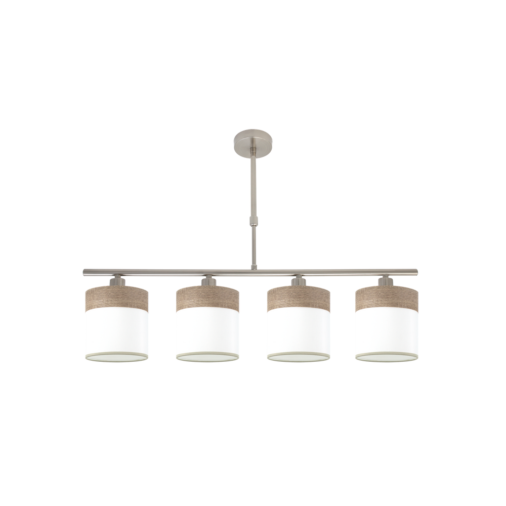 Lámpara de Pared Cloe 4 Luces E14 Níquel y Madera Gris Fabrilamp