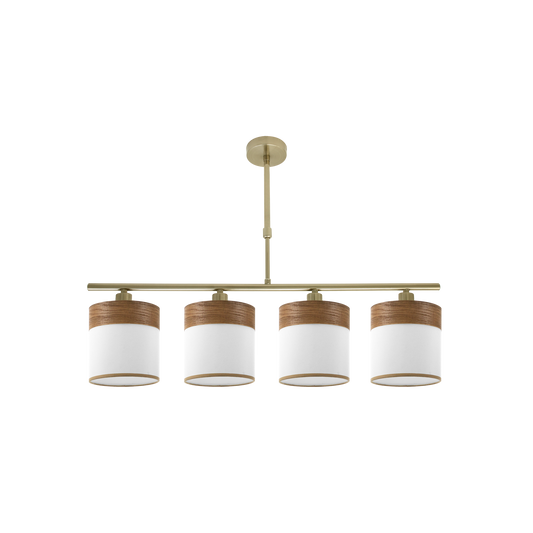 Lámpara de Pared Cloe 4 Luces E14 Cuero y Madera Oscura Fabrilamp - vista principal | Fabrilamp / Abrila · Ref. 175454084