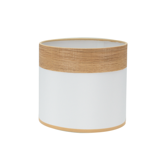 Pantalla de Sobremesa Cloe 17 cm Blanca y Madera Clara Fabrilamp - vista principal | Fabrilamp / Abrila · Ref. 99.PA-175471085