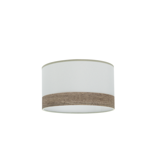 Pantalla para Lámpara de Pie Cloe 40 cm Textil Blanco y Madera Gris Fabrilamp - vista principal | Fabrilamp / Abrila · Ref. 99.PA-175441083