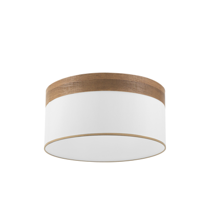 Pantalla Colgante Cloe 50 cm Blanca y Madera Oscura Fabrilamp - vista principal | Fabrilamp / Abrila · Ref. 99.PA-175495084