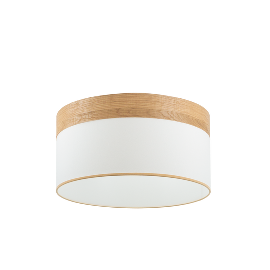Pantalla Colgante Cloe 50 cm Blanco y Madera Clara Fabrilamp - vista principal | Fabrilamp / Abrila · Ref. 99.PA-175495085