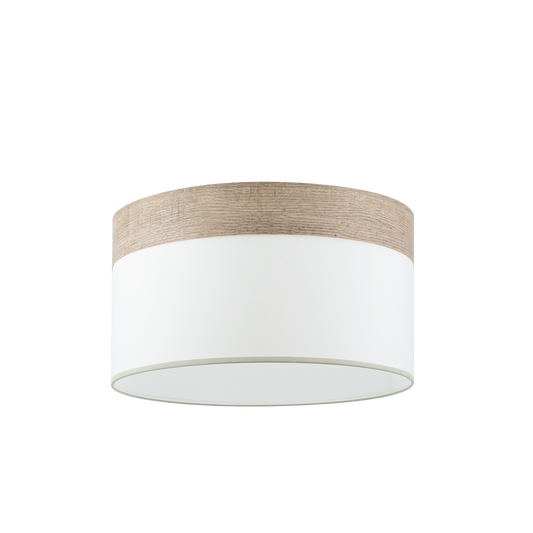 Pantalla Colgante Cloe 50 cm Blanca y Madera Gris Fabrilamp - vista principal | Fabrilamp / Abrila · Ref. 99.PA-175495083