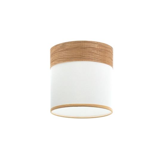 Pantalla para Lámpara Cloe 14 cm Blanca y Madera Clara Fabrilamp - vista principal | Fabrilamp / Abrila · Ref. 99.PA-175452085
