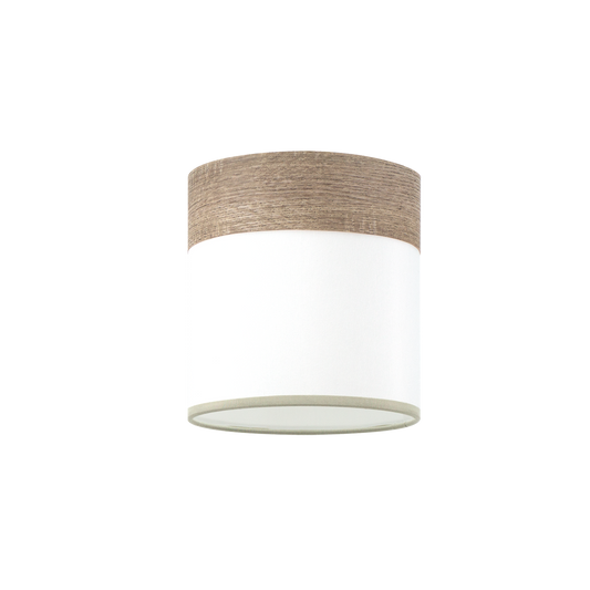 Pantalla para Lámpara Cloe 14 cm Textil Blanco y Madera Gris Fabrilamp - vista principal | Fabrilamp / Abrila · Ref. 99.PA-175452083