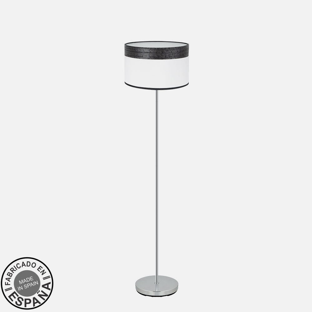 Pie Salón moderno Cloe Cromo y madera negra – vista 2 · Ref. 175441009