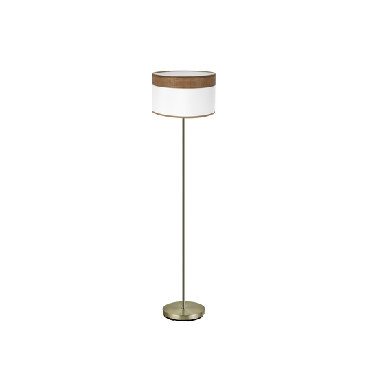 Pie Salón moderno Cloe Cuero/Blanco-Madera Oscura – vista principal · Ref. 175441084