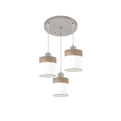 Plafón de Techo Cloe 3xE27 Níquel y Madera Gris Fabrilamp - vista principal | Fabrilamp / Abrila · Ref. 175483083
