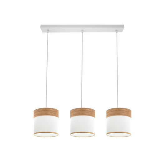 Regleta de Pared Cloe 3 Luces E27 Blanco y Madera Clara Fabrilamp - vista principal | Fabrilamp / Abrila · Ref. 175493085