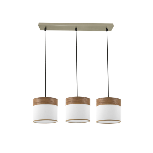 Regleta de Pared Cloe 3 Luces E27 Cuero y Madera Oscura Fabrilamp - vista principal | Fabrilamp / Abrila · Ref. 175493084