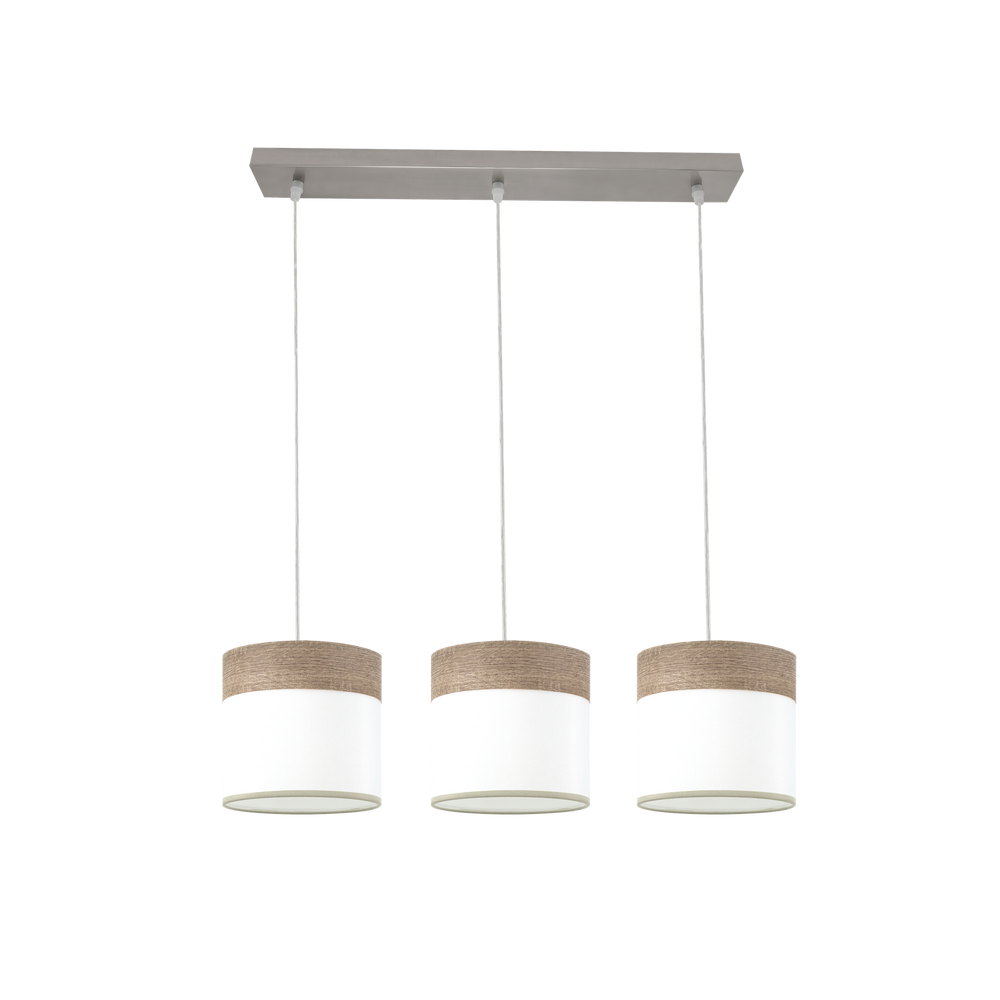 Regleta de Techo Cloe 3 Luces E27 Níquel y Madera Gris Fabrilamp