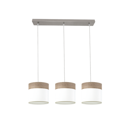 Regleta de Techo Cloe 3 Luces E27 Níquel y Madera Gris Fabrilamp - vista principal | Fabrilamp / Abrila · Ref. 175493083