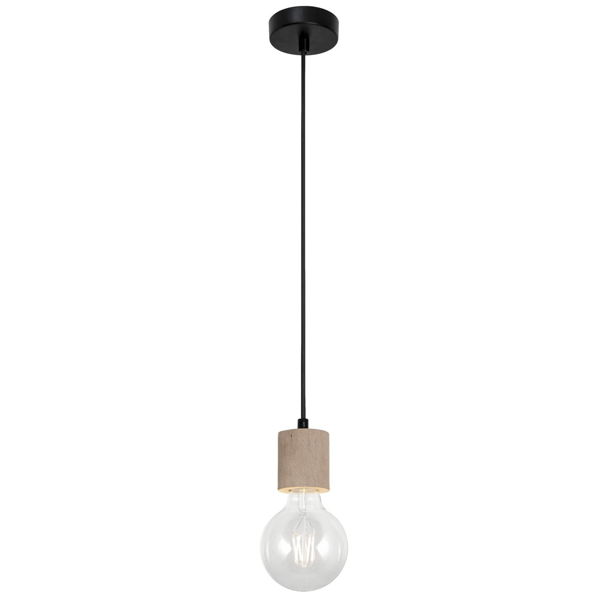 AJP / Alemar 11247 - Colgante Lugo Madera Negro/Natural - luzguru.com