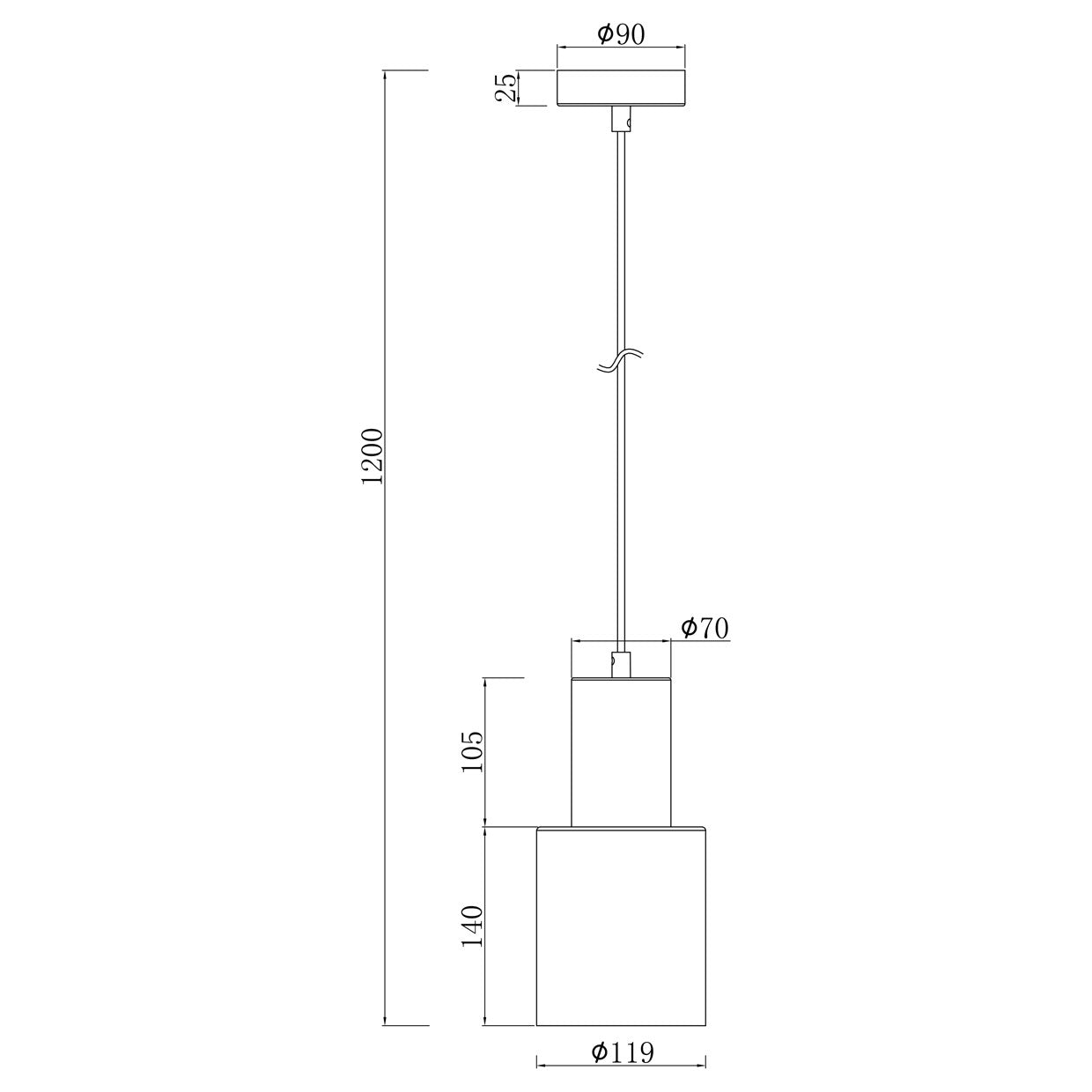 Medidas colgante Maena Negro-Latón AJP/Alemar Ref. 11339 - LuzGuru.com
