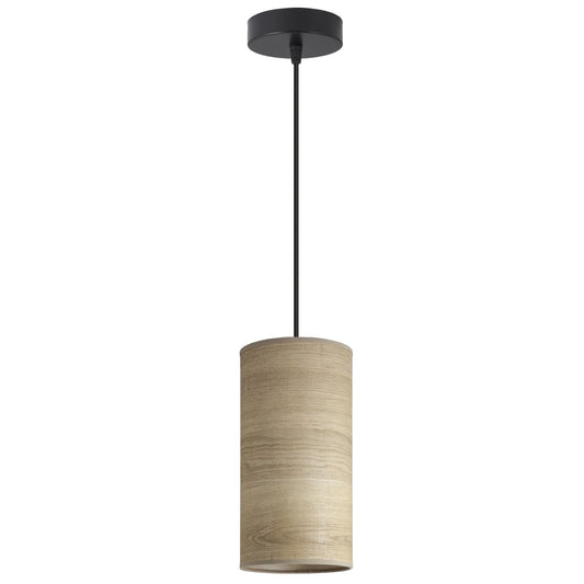 Lámpara Colgante Tala 15 cm Pantalla Textil Efecto Madera Alemar - vista principal | AJP / Alemar