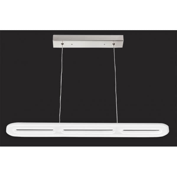 Colgante de techo LED Coliseo, diseño moderno en blanco y cromo, 24W, 4000K, Fabrilamp.