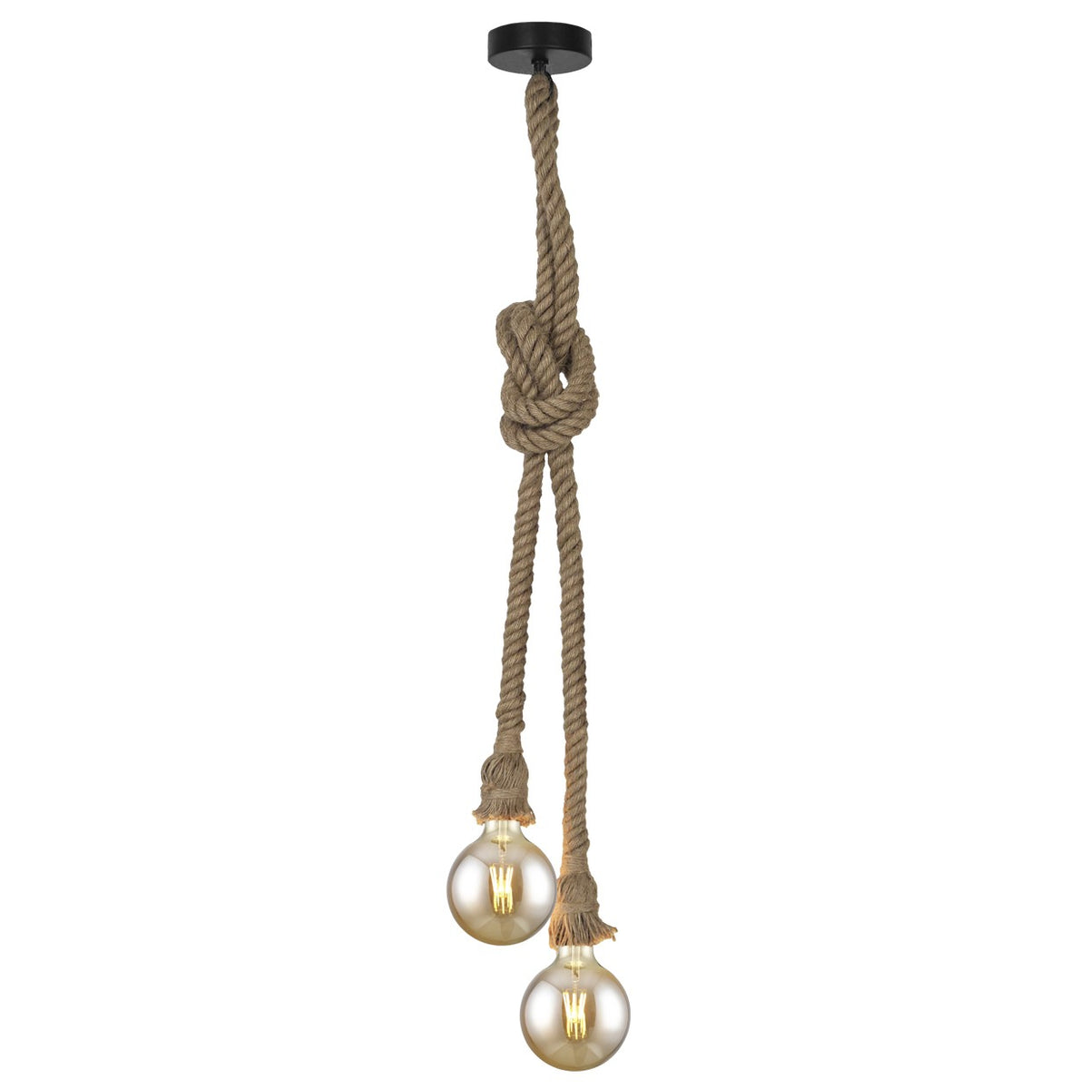 Colgante 2L Rope Cuerda Natura 2 x 60W E-27 AJP / Alemar - luzguru.com