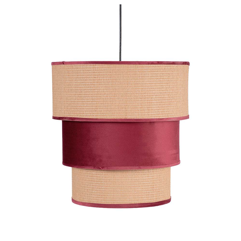 Lámpara Colgante Lúcio Fabrilamp / Abrila Textil Rojo Vino Ref. 130591007