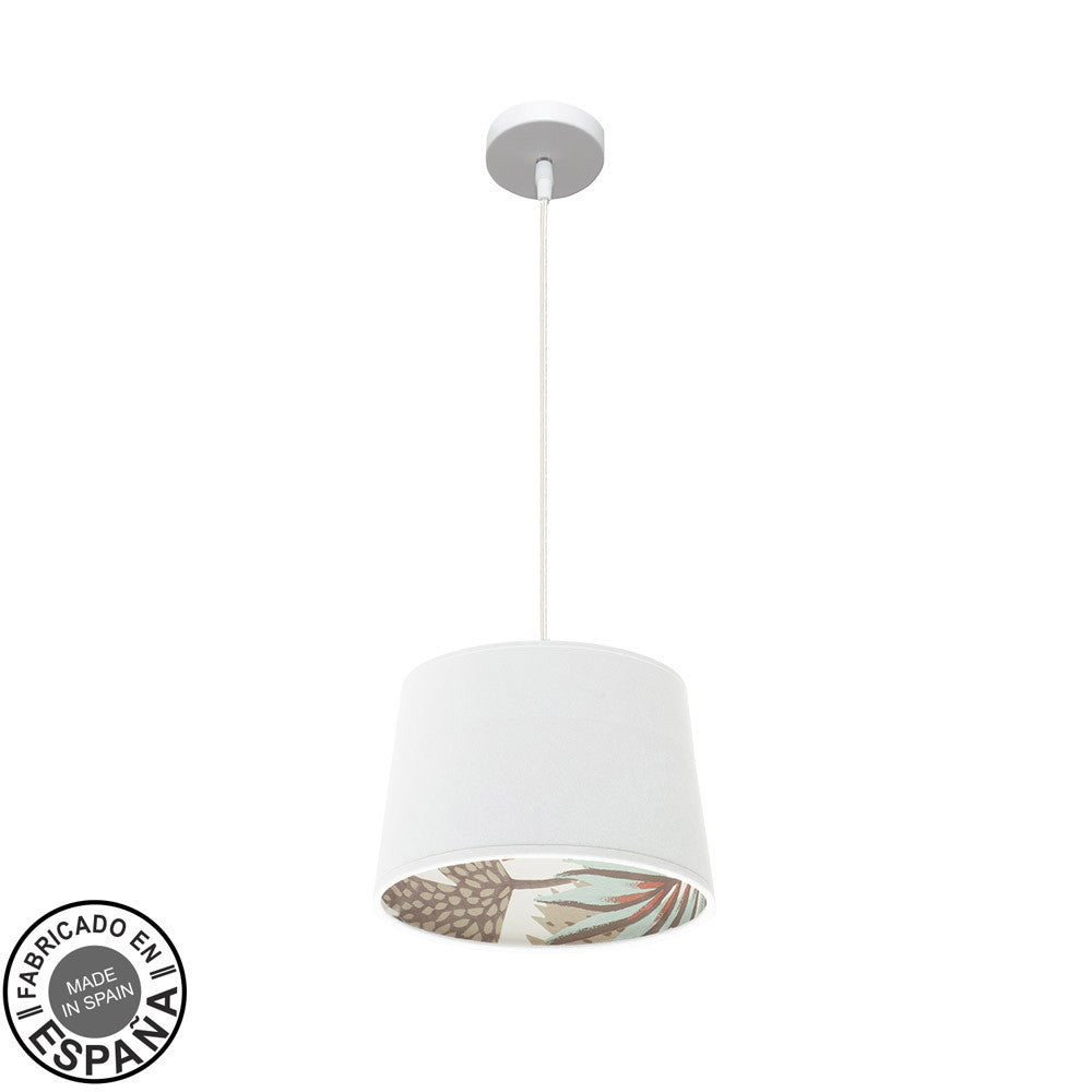 Colgante Moderno Tunez Blanco y Estampado Fabrilamp / Abrila 225193001